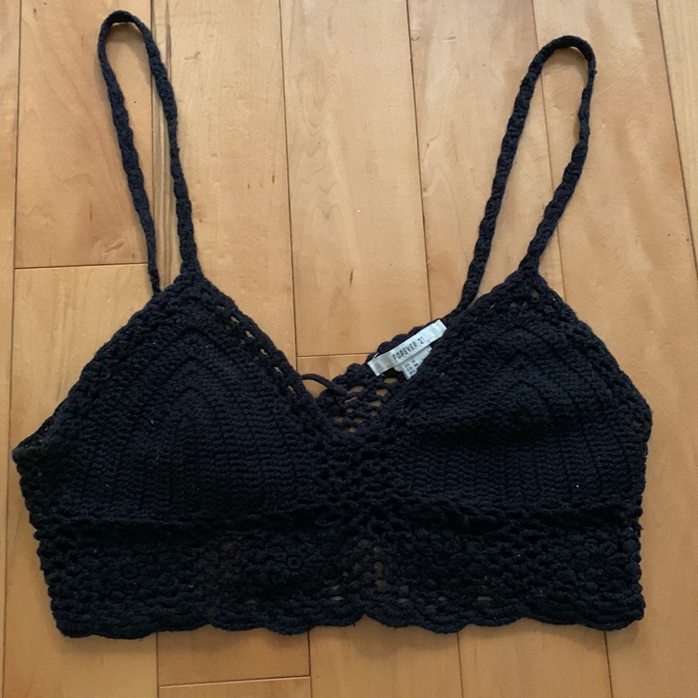 BOGO Black Crochet Bralette / Crop Top